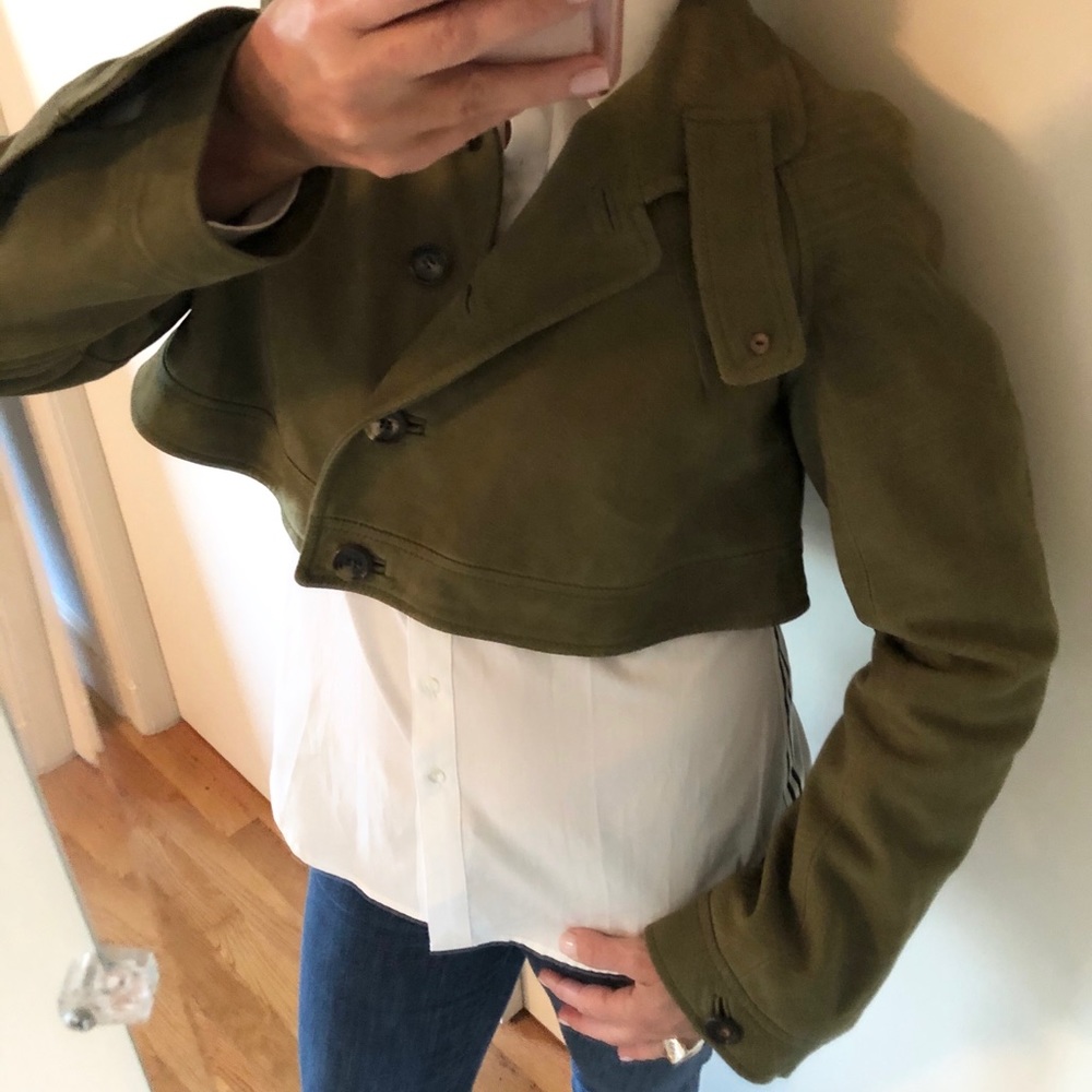 Marni Cropped Suede Green Jacket
